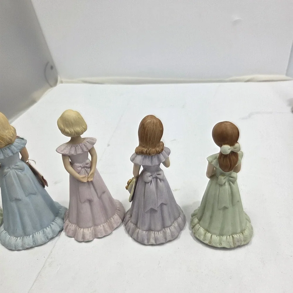 VTG Enesco Growing Up Birthday‎ Girls Blonde Doll Figurine Lot Set Ages 11-16